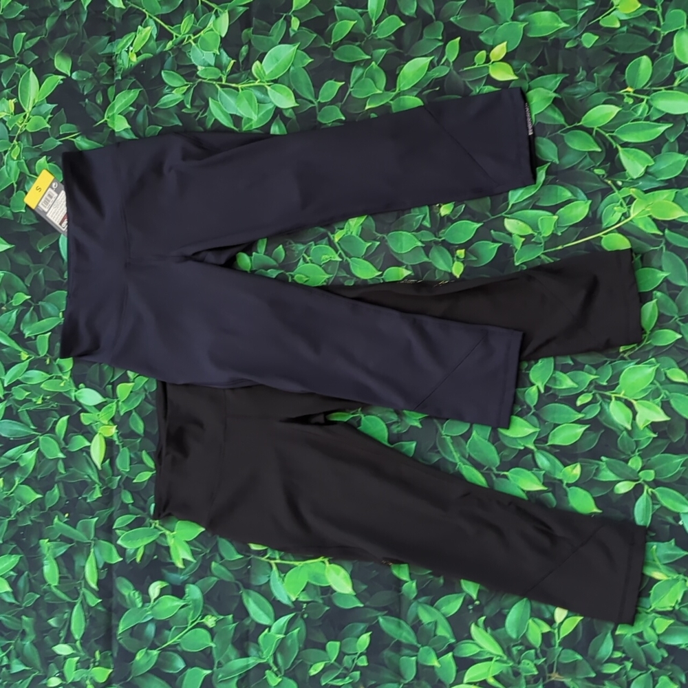 NWT Women's Black and Blue Kirkland Leggings 2 Pack